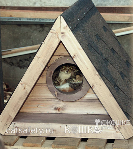 Сделать домик для кошки своими руками (74 фото)